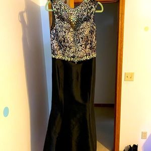 Floor length beaded top formal